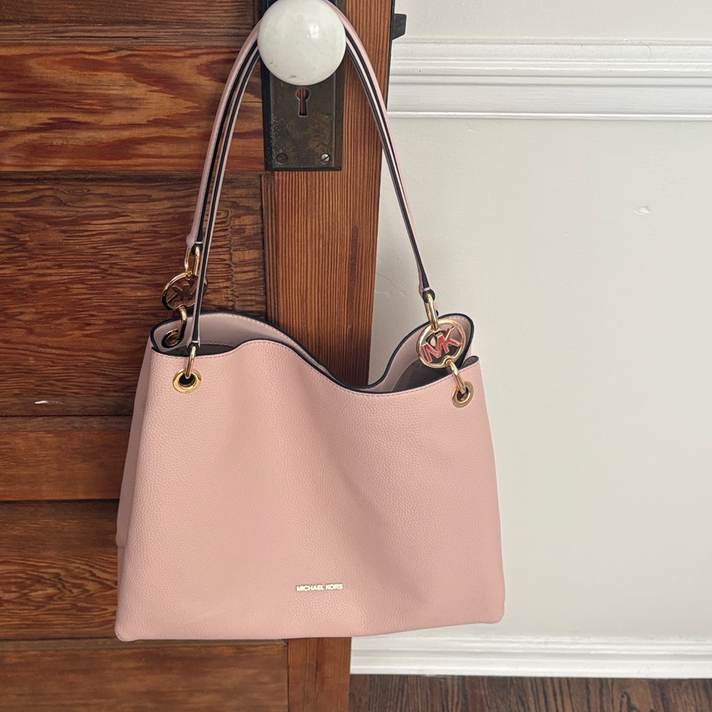 Michael Kors Blush Pink Pebbled Leather Shoulder Tote